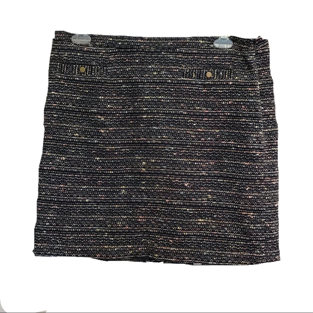 Loft Multicolored Blue Skirt -Size 16